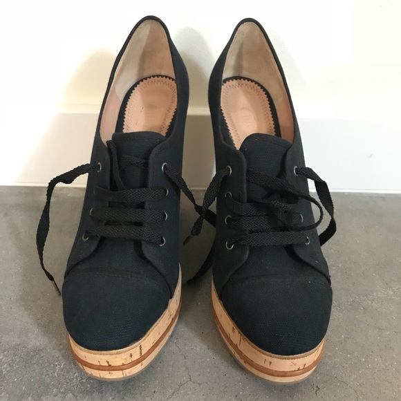 Chloe Shoes - Chloe Canvas Cork Platforms